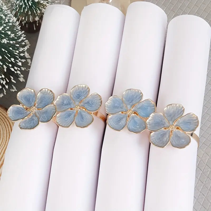 Rond de serviette fleur bleue vintage