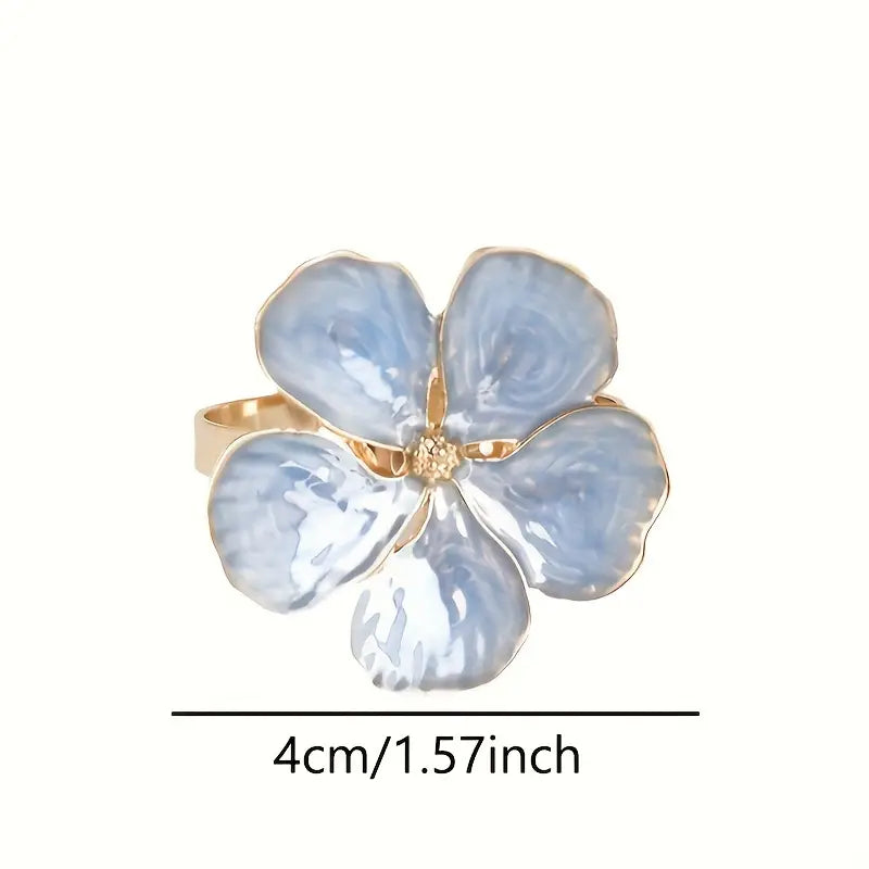 Rond de serviette fleur bleue vintage