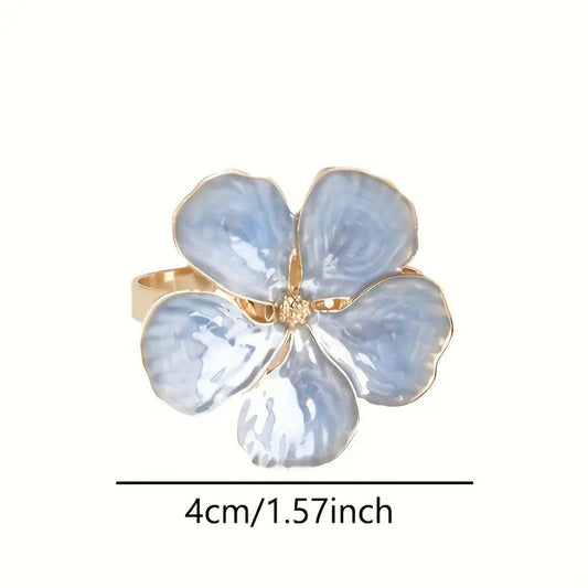 Rond de serviette fleur bleue vintage