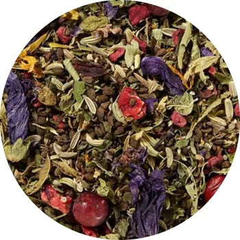 Tisane colorée menthe verveine fruits rouges
